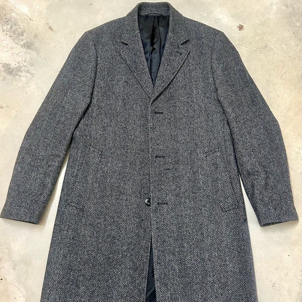 SOLD! MICHAEL KORS Men's Classic-Fit Wool Blend Herringbone Overcoat (Pea Coat)